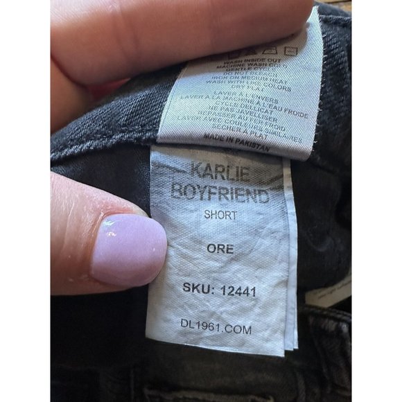 NWT DL1961 Karlie Boyfriend Shorts Size 30 Ore/Black - Picture 6 of 8